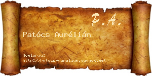Patócs Aurélián névjegykártya